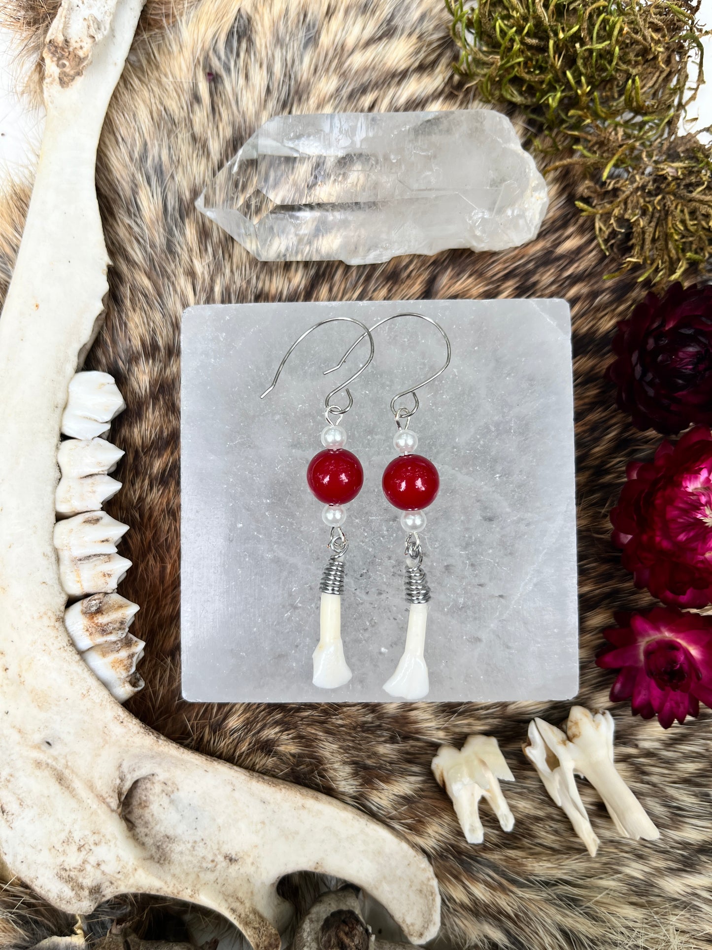 Deer Teeth Beaded Earrings