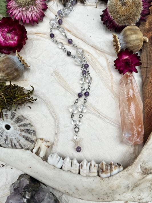 Amethyst Snake Vertebra Necklace