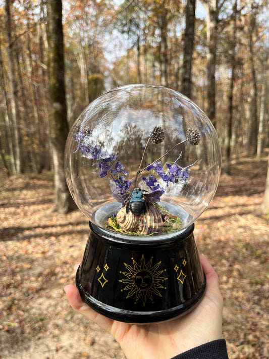 Blue Bee Crystal Ball Dome