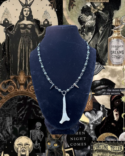 Bone Necklace: Hematite Squirrel